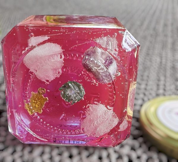 🕯️ Kerze für Glück und Liebe – mit Rosenquarz, Amethyst und Bergkristall ✨💖