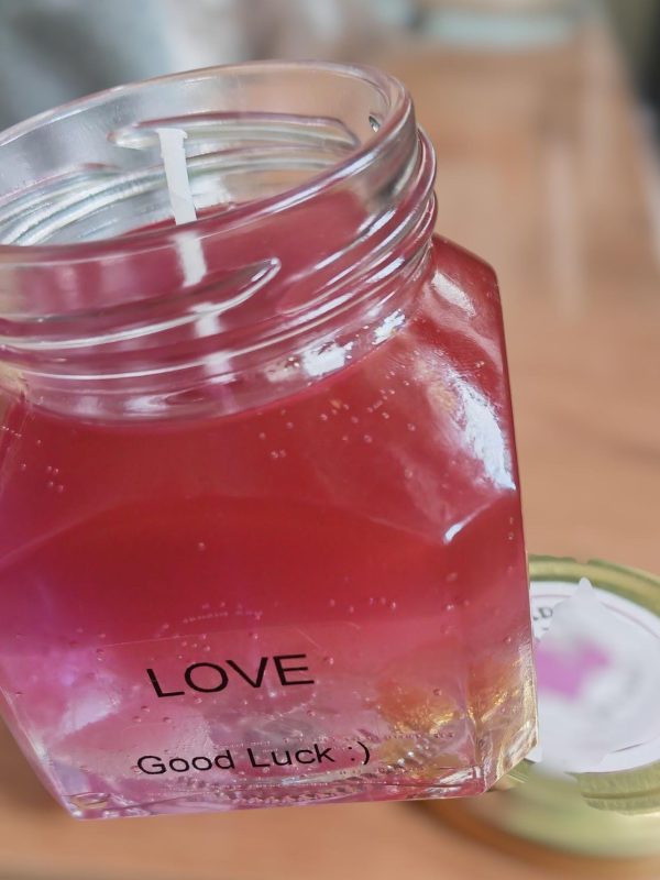 🕯️ Kerze für Glück und Liebe – mit Rosenquarz, Amethyst und Bergkristall ✨💖