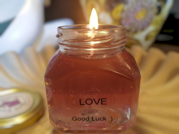 🕯️ Kerze für Glück und Liebe – mit Rosenquarz, Amethyst und Bergkristall ✨💖
