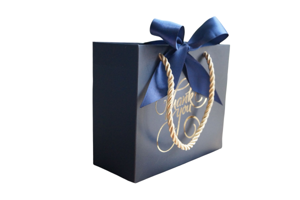 Elegante blaue Geschenktasche – für 1 bis 2 Kerzen