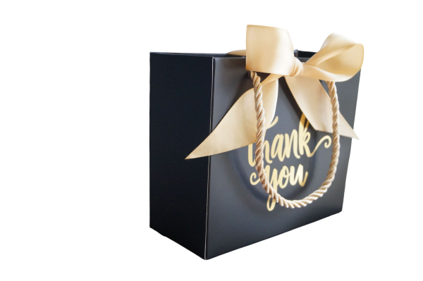 Elegante schwartzes Geschenktasche – für 1 bis 2 Kerzen