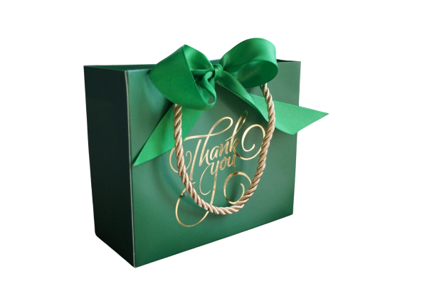 Elegante grüne Geschenktasche – für 1 bis 2 Kerzen