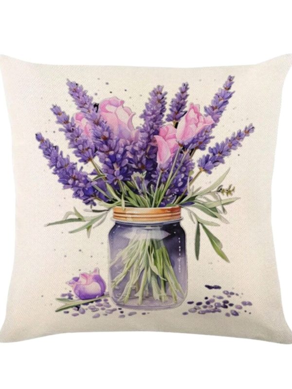 Dekorativer Kissenbezug „Lavendelvase“